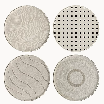 Round Area Rugs With Various Textured Patterns 3d model
