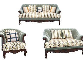 European-style combination sofa 3d model