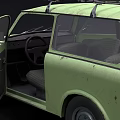Three Vintage Station Wagons Green Yellow Beige With Roof Racks Classic Retro Design