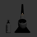 Minimalist Modern Decorative Ornament Set With Curved Black Metal And Silver Cylindrical Pieces
