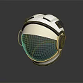 Modern Astronaut Helmet Design With Reflective Surface Visor And Straps In Studio Lighting 3d model