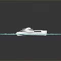White Luxury Yacht Floating On Blue Calm Water Surface View