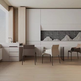 Modern table combination 3d model