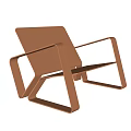 Modern Single Chair Design In Brown And Light Gray With Sleek Geometric Frame