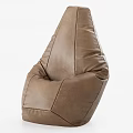 Comfortable Brown Leather Bean Bag Chair with Cozy Design and Various Color Options
