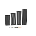 Stylish Modern Vertical Striped Dark Radiators In Different Sizes For Home Heating