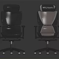 Respawn Modern Mesh Office Chairs in Black and Gray with Armrests and Wheels