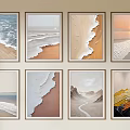 Modern Abstract Paintings with Ocean Waves Sand Textures Mountain Landscapes Sunset Scenes Framed Wall Art