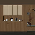 Middle Style Wine Cabinet Sideboard 3d model