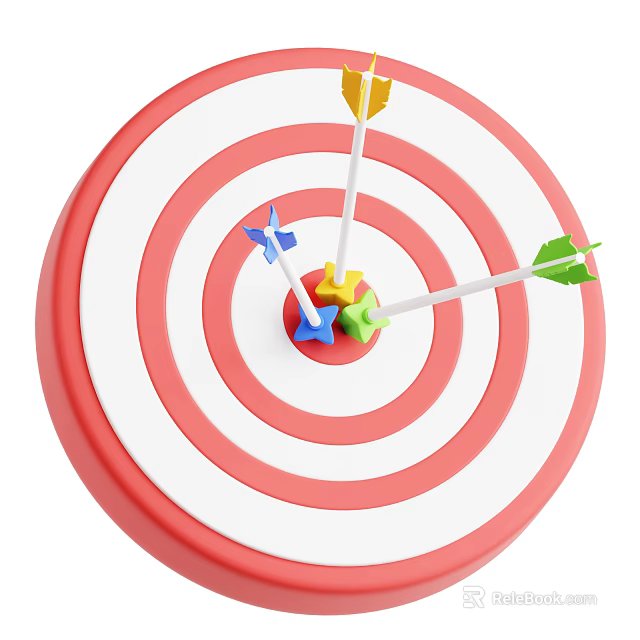Colorful Target And Arrows Decorative Ornament Set For Home Decor Centerpiece 3d model 