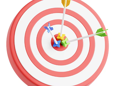 Colorful Target And Arrows Decorative Ornament Set For Home Decor Centerpiece 3d model