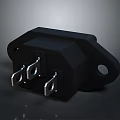 Computer Power Connector With Black Plastic Housing And Metal Pins