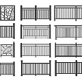 Various Decorative Railing Designs With Ornate Patterns And Vertical Bars 3d model