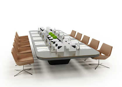 Modern Conference Table and Chair Conference Table 3d model