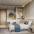 Modern Comfortable Hotel Guest Room With Large Scenic Window And Elegant Warm Interior Design