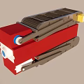 Red Industrial Equipment With Metallic Structure And White Yellow Components 3d model