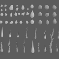 Various Water Drop Shapes As Design Elements With Transparent Liquid Patterns For Creative Projects