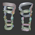 Two Different Colored Knee Braces With Supportive Straps And Blue Components