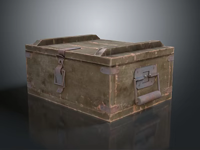 Vintage Worn Storage Trunk With Metal Clasps And Handle As Daily Living Item 3d model Vintage Worn Storage Trunk With Metal Clasps And Handle As Daily Living Item 3d model