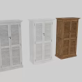 White And Wooden Dressers With Stylish Louvered Door Design For Home Decor
