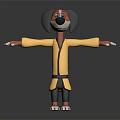 Cartoon Dog Character In Yellow Martial Arts Uniform With Outstretched Arms