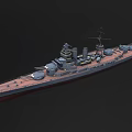 Battleship Warship Model Featuring Main Guns Turrets And Deck Structure 3d model