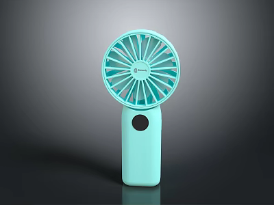 Light Blue Portable Handheld Electric Fan For Personal Cooling And Travel Use 3d model