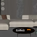 Modern three-seat sofa combination 3d model