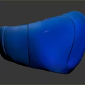 Modern Round Bean Bag Chair With Blue Puffed Sections And Comfortable Design