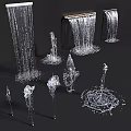 Various Dynamic Water Effects Showcasing Waterfall Splashes Ripples And Flowing Motion