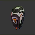 Futuristic Sci Fi Weapon With Black Gray Orange Metallic Geometric Design And Triangular Accents