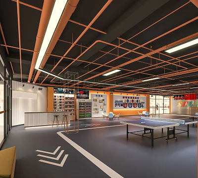 modern table tennis hall 3d model