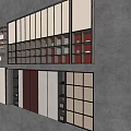 Modern Display Shelves With Multi Tiered Design White Brown Finish And Red Accent Storage Compartments