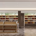 Well Organized Liquor and Tobacco Store Interior With Shelves of Alcohol Bottles and Tobacco Products