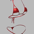 Stylish Women's Red Bikini Swimwear With Tie Detail Two Piece Design