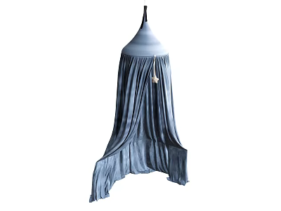 Blue Hanging Kids Tent With Soft Fabric Curtain And Star Decor For Indoor Use 3d model