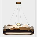 Elegant Modern Wavy Layered Chandelier With Metallic Finish In Minimalist Interior