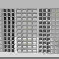 Modern White Grid Partition Panels For Stylish Interior Space Dividing Design 3d model