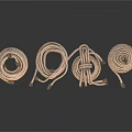 Household Supplies Coiled Natural Cotton Braided Ropes With Metal Ends For Daily Use