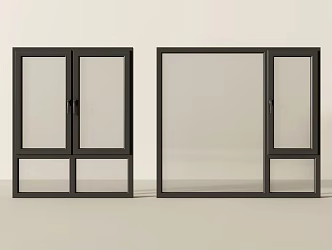 Modern windows casement windows floor-to-ceiling windows bay windows glass windows 3d model