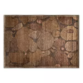 Square Area Rug With Abstract Geometric Pattern In Brown And Beige Tones 3d model