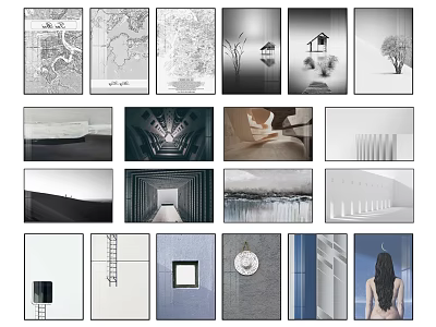 Diverse Modern Wall Art Collection For Home Decor With Abstract Minimalist Styles 3d model