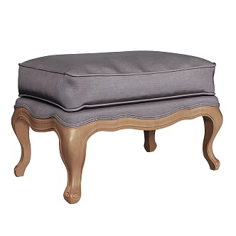 American Style Sofa Stool Fabric Sofa Stool Shoe Changing Stool Footstool Dining Stool Dressing Stool 3d model