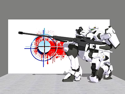 Modern Robot Mecha Gundam Barrett War 3d model