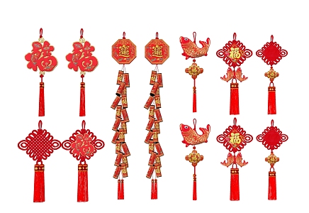 Chinese knot wall decoration pendant 3d model