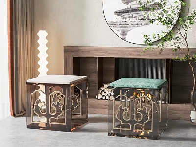 New Chinese Stool Combination 3d model