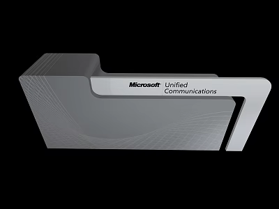 Textured Gray Display Shelf Featuring Microsoft Unified Communications Logo For Brand Exhibition 3d model