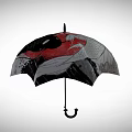Stylish Decorative Umbrella With Koi Fish Yin Yang Design And Red Black White Colors