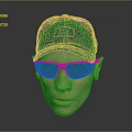Blue Denim Baseball Cap Featuring New York Text On Mannequin Head