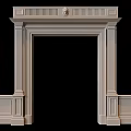 White Decorative Door Frame With Fluted Columns And Classic Molding 3d model